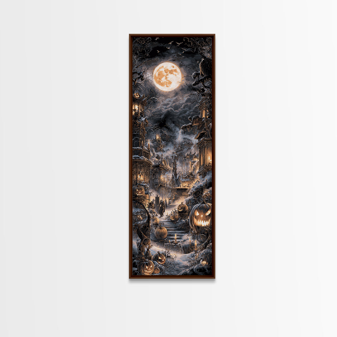 Frozen Halloween, Tall Narrow Wall Art, Spooky Home Decor, Canvas Print, Halloween Wall Decor, Gothic Home Decor, Halloween Wall Art