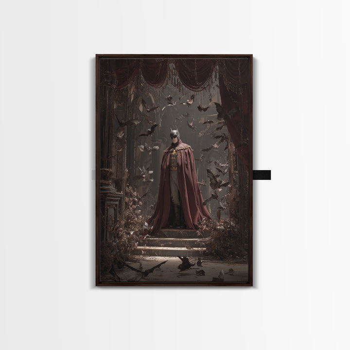 The Bat Prince, Vertical Wall Art, Dark Halloween Decor, Canvas Print, Halloween Wall Decor, Gothic Home Decor, Spooky Wall Decor