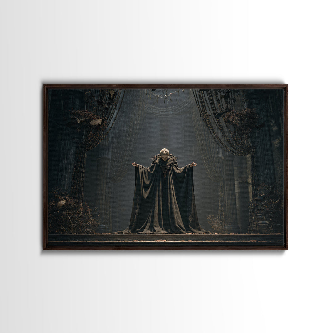 The Bat Prince, Landscape Wall Art, Gothic Horror Wall Art, Framed Canvas Print, Halloween Wall Decor, Gothic Home Decor, Halloween Decor
