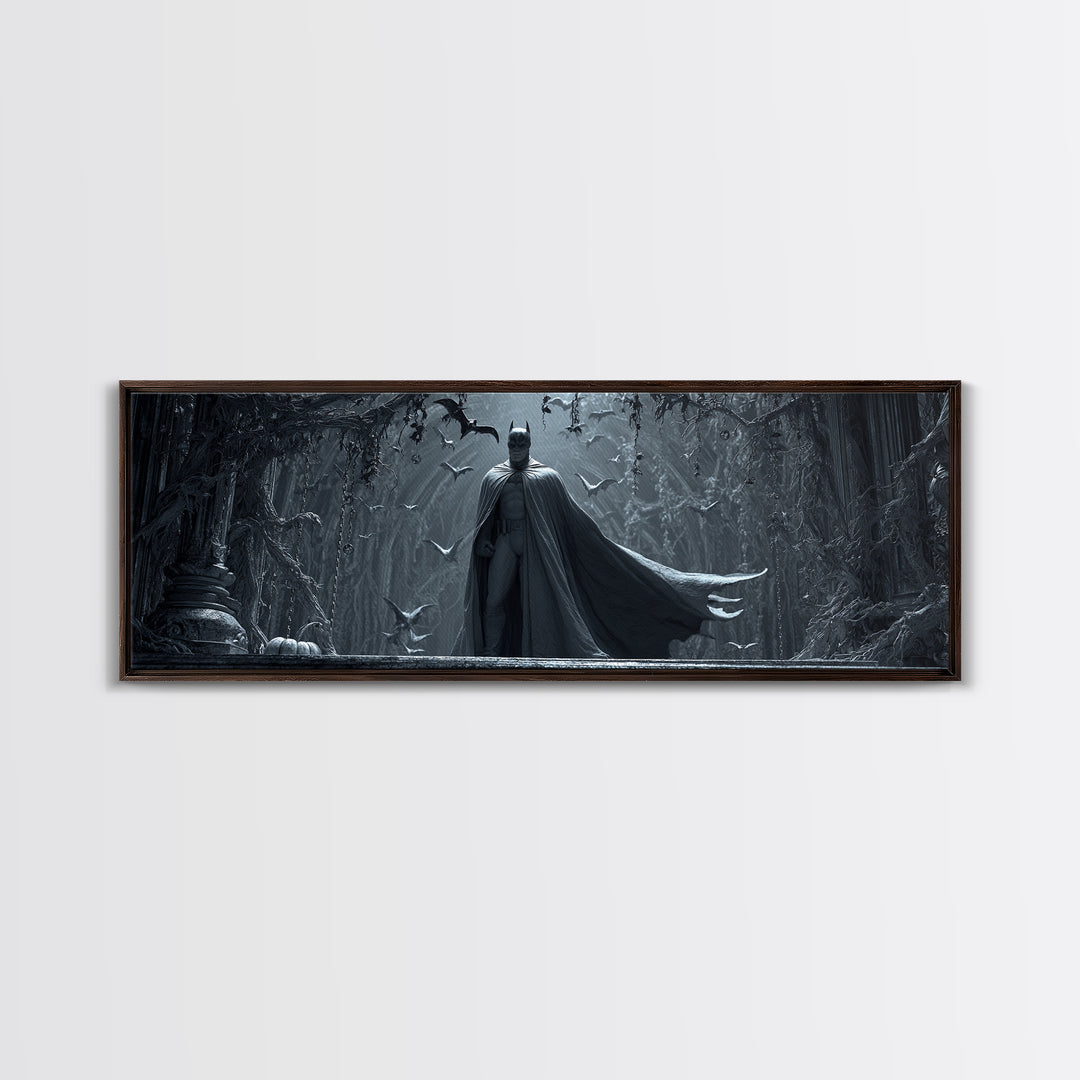 The Bat Prince, Extra Wide Wall Art, Dark Fantasy Wall Art, Canvas Print, Halloween Wall Decor, Gothic Home Decor, Seasonal Home Decor