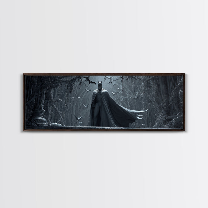 The Bat Prince, Extra Wide Wall Art, Dark Fantasy Wall Art, Canvas Print, Halloween Wall Decor, Gothic Home Decor, Seasonal Home Decor