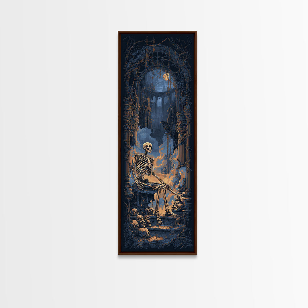 The Bone Sculptor, Tall Narrow Wall Art, Dark Fantasy Wall Art, Canvas Print, Halloween Wall Decor, Gothic Home Decor, Halloween Decor