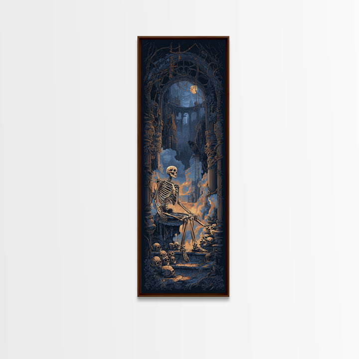 The Bone Sculptor, Tall Narrow Wall Art, Dark Fantasy Wall Art, Canvas Print, Halloween Wall Decor, Gothic Home Decor, Halloween Decor
