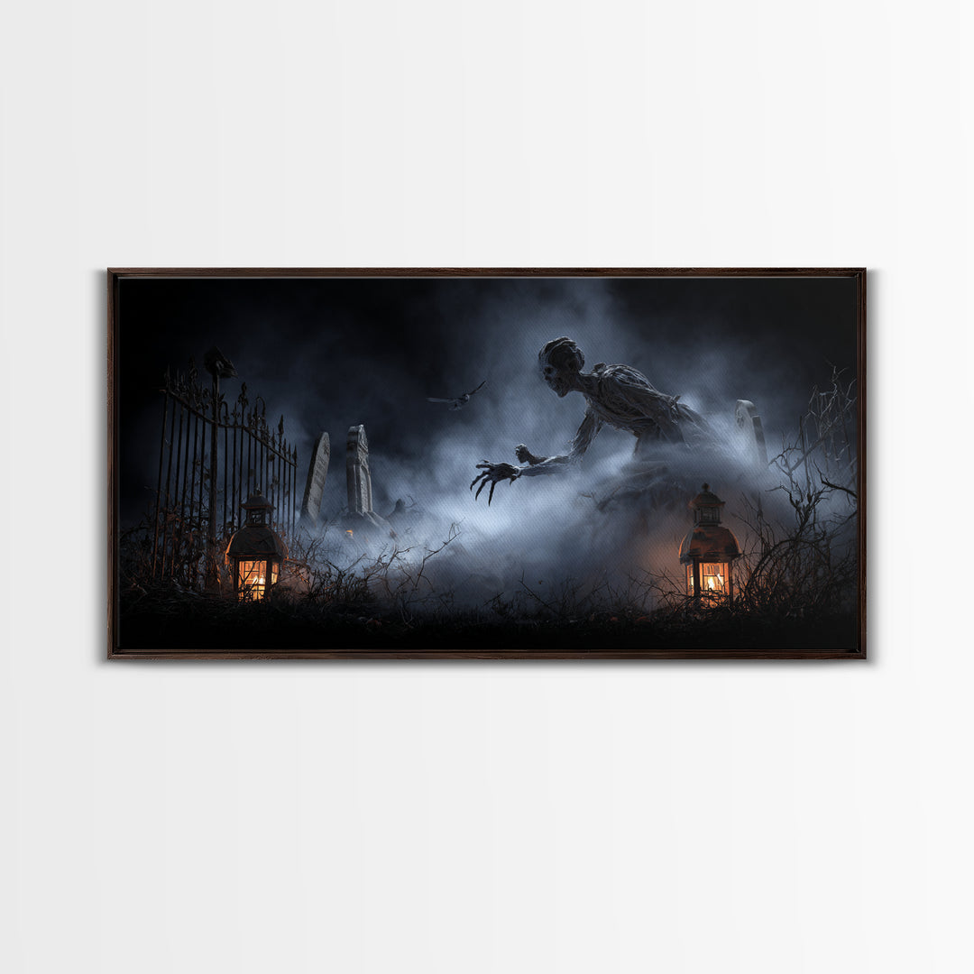 The Dream Eater, Wide Panoramic Art, Macabre Wall Art, Framed Canvas Print, Halloween Wall Decor, Gothic Home Decor, Statement Wall Art