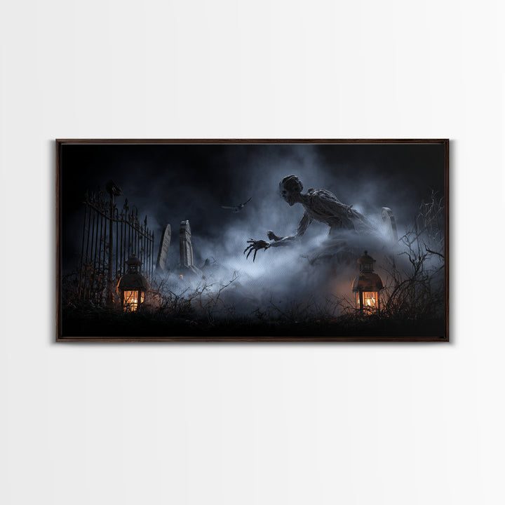 The Dream Eater, Wide Panoramic Art, Macabre Wall Art, Framed Canvas Print, Halloween Wall Decor, Gothic Home Decor, Statement Wall Art