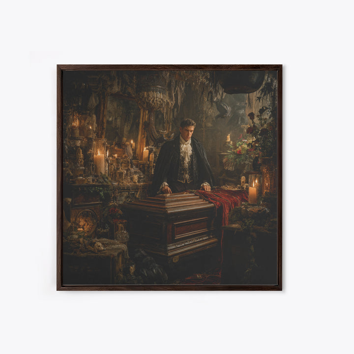 The Royal Coffin Maker, Square Wall Art, Spooky Home Decor, Canvas Print, Halloween Wall Decor, Gothic Home Decor, Seasonal Home Decor