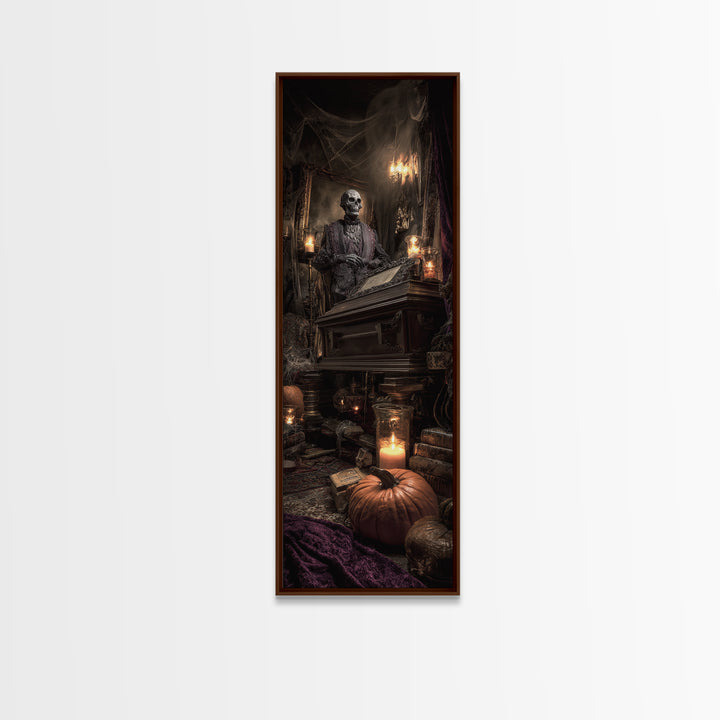 The Royal Coffin Maker, Tall Narrow Wall Art, Spooky Home Decor, Canvas Print, Halloween Wall Decor, Gothic Home Decor, Spooky Wall Decor