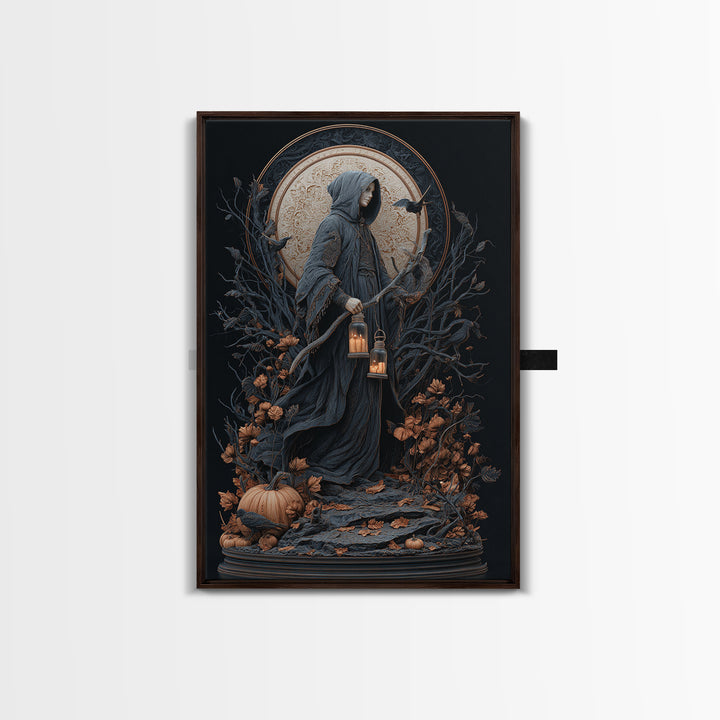The Soul Collector, Vertical Wall Art, Haunted Gothic Art, Framed Canvas Print, Halloween Wall Decor, Gothic Home Decor, Statement Wall Art