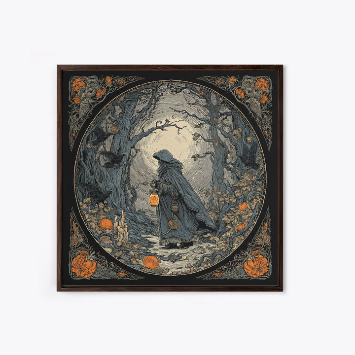 The Soul Collector, Square Wall Art, Macabre Wall Art, Framed Canvas Print, Halloween Wall Decor, Gothic Home Decor, Statement Wall Art