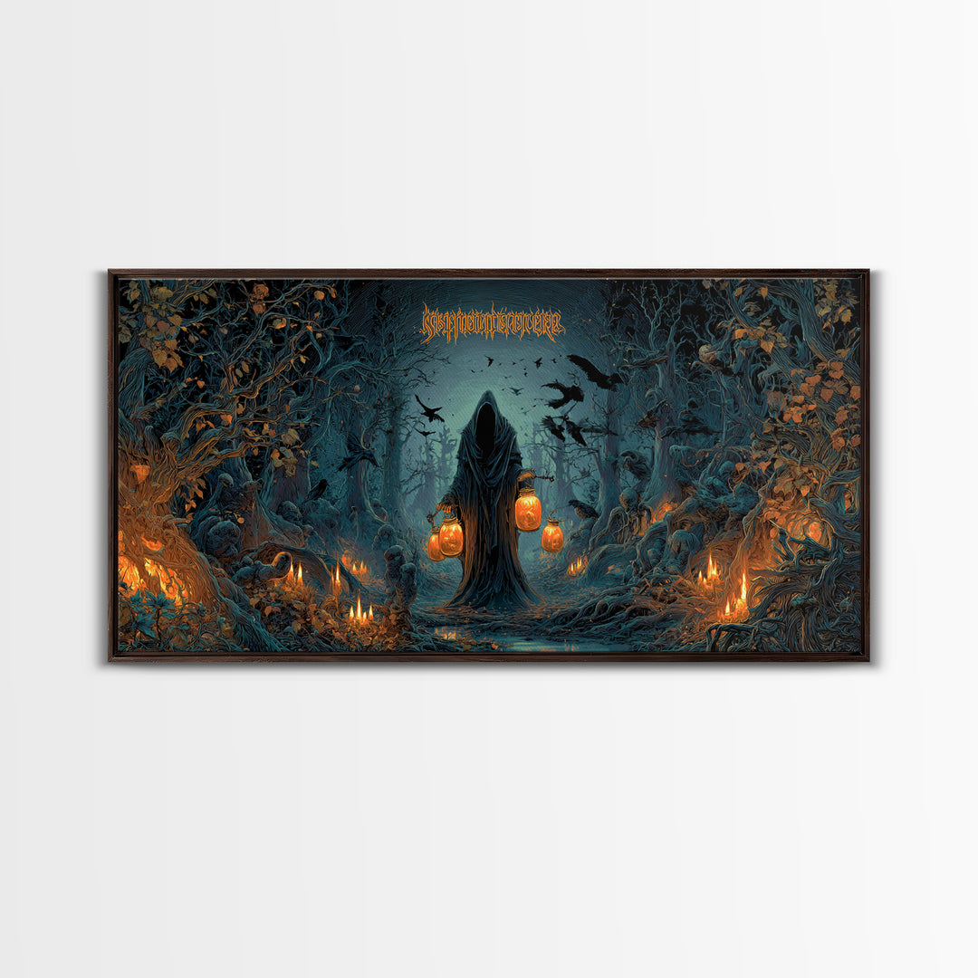 The Soul Collector, Wide Panoramic Art, Dark Fantasy Wall Art, Canvas Print, Halloween Wall Decor, Gothic Home Decor, Spooky Wall Decor
