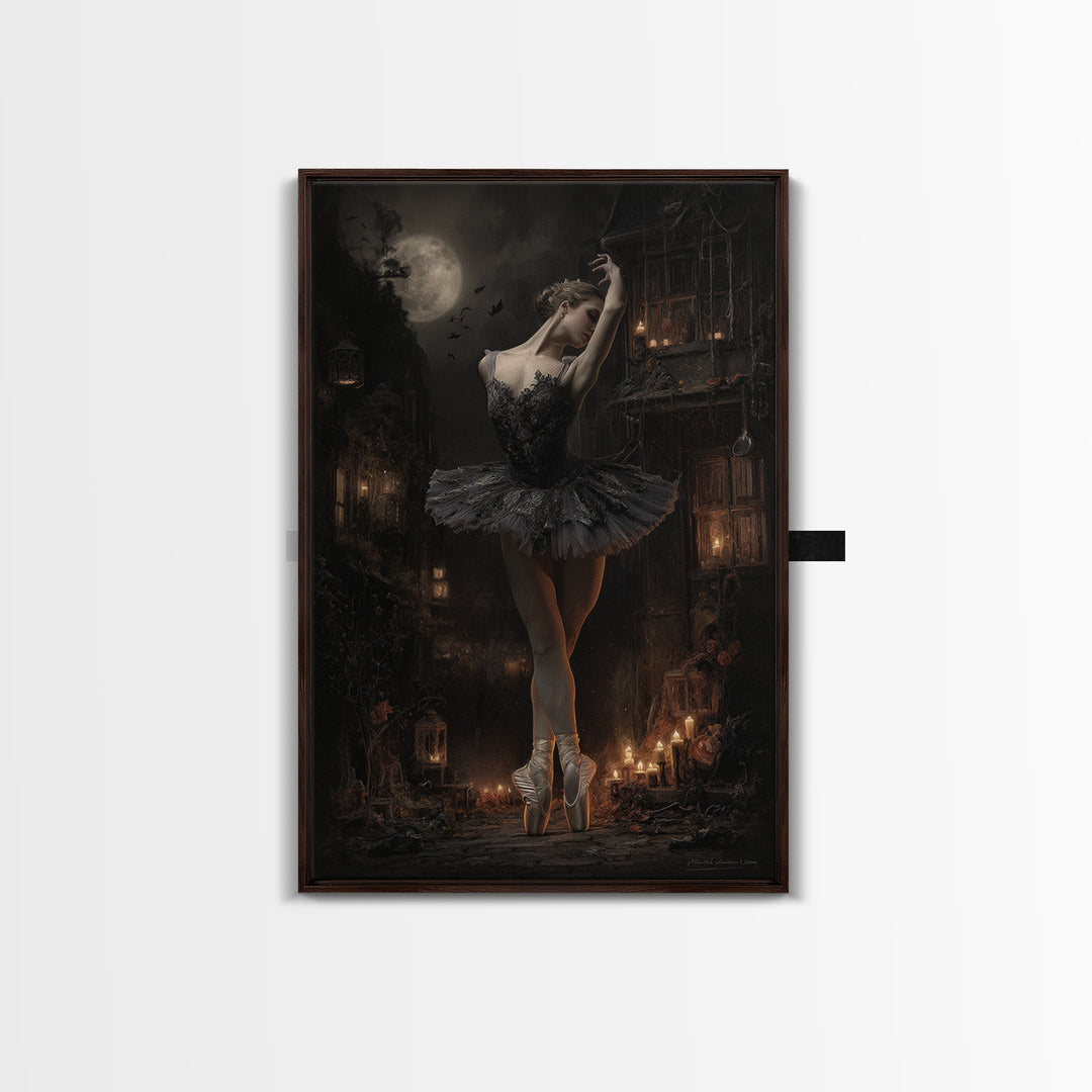 The Phantom Ballerina, Vertical Wall Art, Dark Halloween Decor, Canvas Print, Halloween Wall Decor, Gothic Home Decor, Statement Wall Art