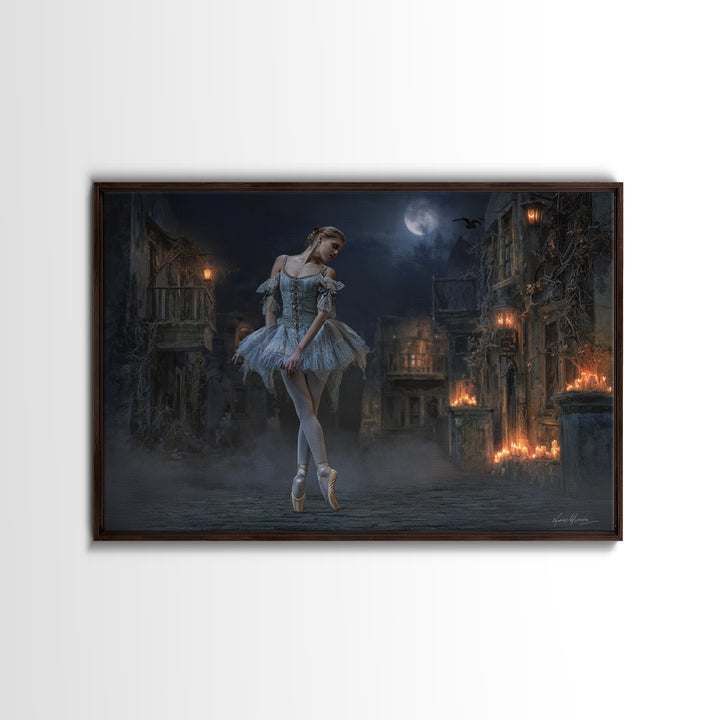 The Phantom Ballerina, Landscape Wall Art, Dark Fantasy Wall Art, Canvas Print, Halloween Wall Decor, Gothic Home Decor, Horror Wall Art