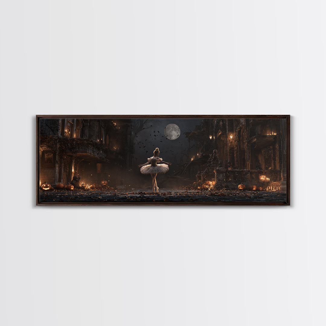 The Phantom Ballerina, Extra Wide Wall Art, Dark Halloween Decor, Canvas Print, Halloween Wall Decor, Gothic Home Decor, Horror Wall Art