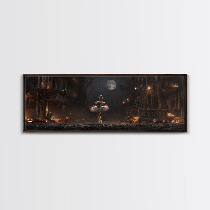 The Phantom Ballerina, Extra Wide Wall Art, Dark Halloween Decor, Canvas Print, Halloween Wall Decor, Gothic Home Decor, Horror Wall Art
