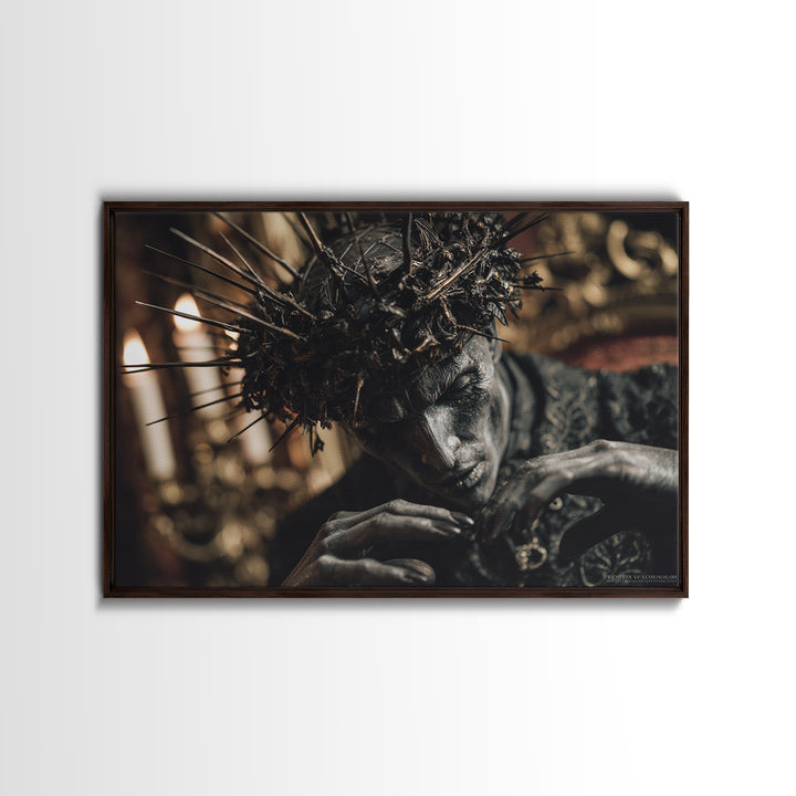 The Thorn-Crowned King, Landscape Wall Art, Spooky Home Decor, Canvas Print, Halloween Wall Decor, Gothic Home Decor, Dark Fantasy Art