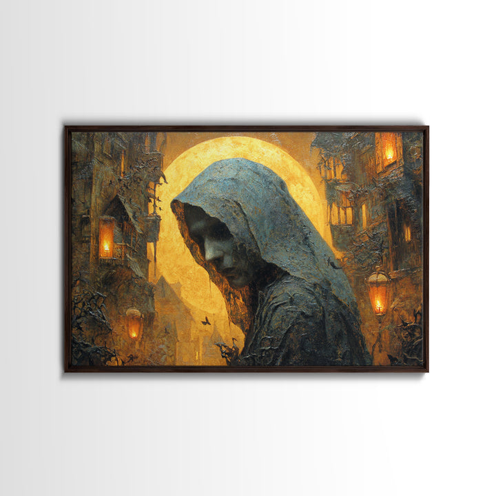 The Ash-Covered Oracle, Landscape Wall Art, Dark Halloween Decor, Canvas Print, Halloween Wall Decor, Gothic Home Decor