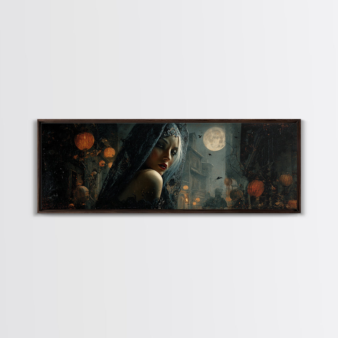 The Ash-Covered Oracle, Extra Wide Wall Art, Spooky Home Decor, Canvas Print, Halloween Wall Decor, Gothic Home Decor, Halloween Wall Art