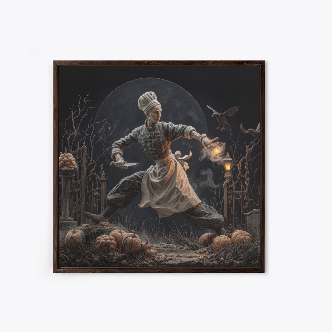 The Ghost Bakery, Square Wall Art, Dark Halloween Decor, Canvas Print, Halloween Wall Decor, Gothic Home Decor, Spooky Wall Decor