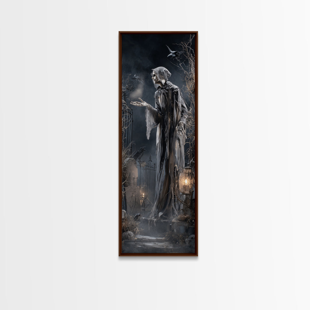 The Ghost Bakery, Tall Narrow Wall Art, Dark Halloween Decor, Canvas Print, Halloween Wall Decor, Gothic Home Decor, Collectible Wall Decor