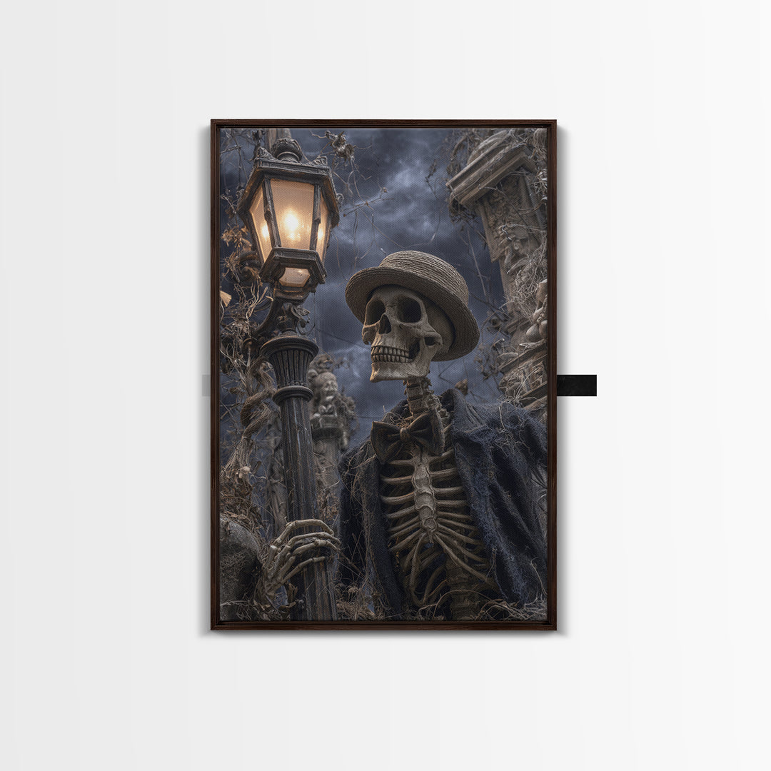 The Skeleton Barbershop Quartet, Vertical Wall Art, Spooky Home Decor, Canvas Print, Halloween Wall Decor, Gothic Home Decor
