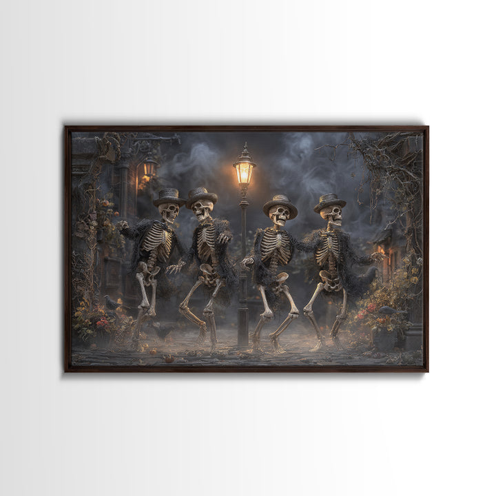 The Skeleton Barbershop Quartet, Landscape Wall Art, Dark Halloween Decor, Canvas Print, Halloween Wall Decor, Gothic Home Decor