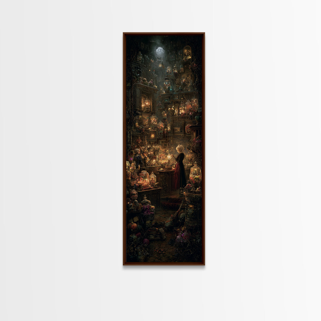 The Goblin Candy Shop, Tall Narrow Wall Art, Dark Halloween Decor, Canvas Print, Halloween Wall Decor, Gothic Home Decor