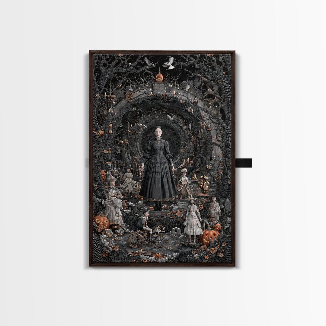 The Haunted Toy Parade, Vertical Wall Art, Dark Halloween Decor, Canvas Print, Halloween Wall Decor, Gothic Home Decor, Spooky Wall Decor