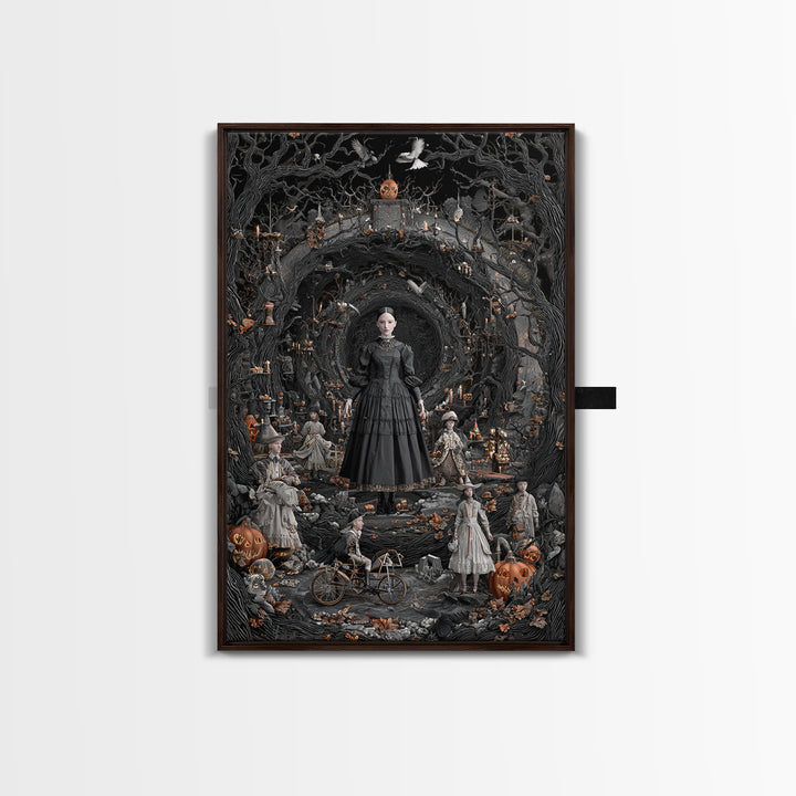 The Haunted Toy Parade, Vertical Wall Art, Dark Halloween Decor, Canvas Print, Halloween Wall Decor, Gothic Home Decor, Spooky Wall Decor