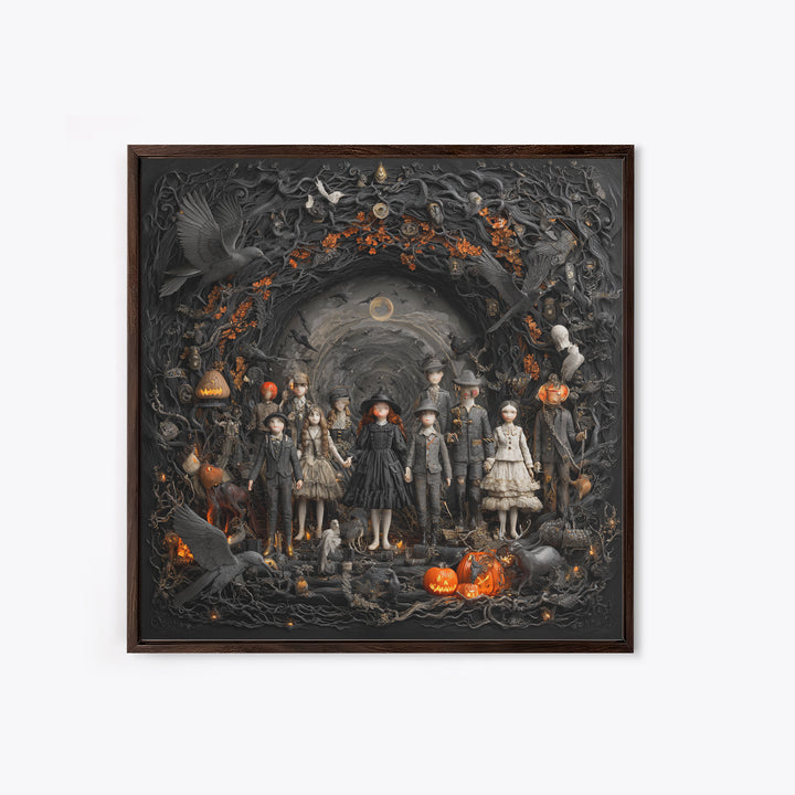 The Haunted Toy Parade, Square Wall Art, Dark Fantasy Wall Art, Canvas Print, Halloween Wall Decor, Gothic Home Decor, Spooky Wall Decor