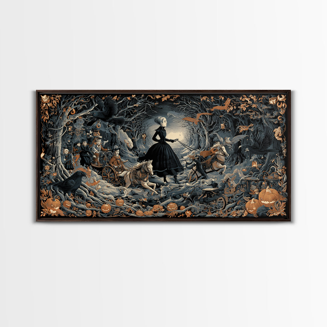 The Haunted Toy Parade, Wide Panoramic Art, Spooky Home Decor, Canvas Print, Halloween Wall Decor, Gothic Home Decor, Spooky Wall Decor