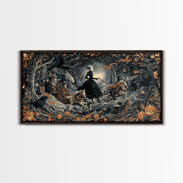 The Haunted Toy Parade, Wide Panoramic Art, Spooky Home Decor, Canvas Print, Halloween Wall Decor, Gothic Home Decor, Spooky Wall Decor