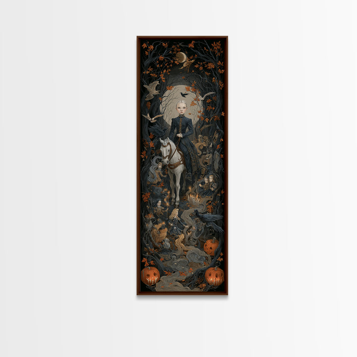 The Haunted Toy Parade, Tall Narrow Wall Art, Gothic Horror Wall Art, Framed Canvas Print, Halloween Wall Decor, Gothic Home Decor