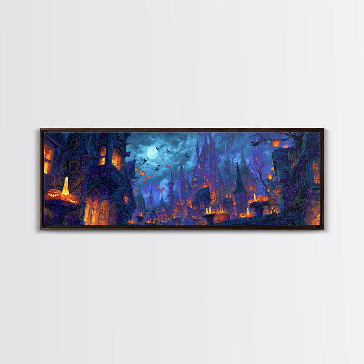 The Candy Corn Kingdom, Extra Wide Wall Art, Dark Fantasy Wall Art, Canvas Print, Halloween Wall Decor, Gothic Home Decor, Spooky Wall Decor