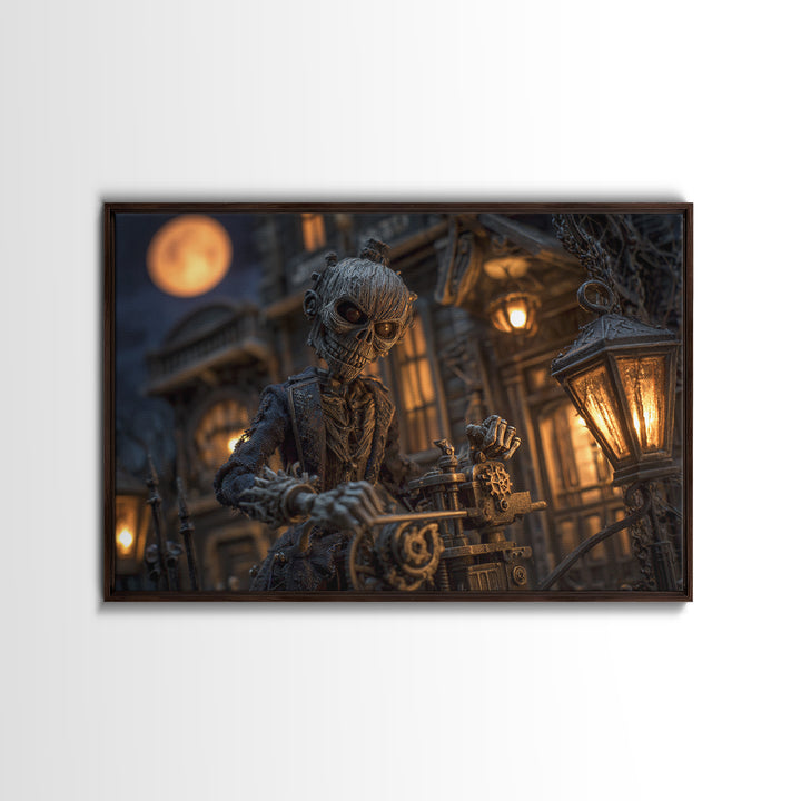 The Clockwork Haunted House, Landscape Wall Art, Dark Halloween Decor, Canvas Print, Halloween Wall Decor, Gothic Home Decor