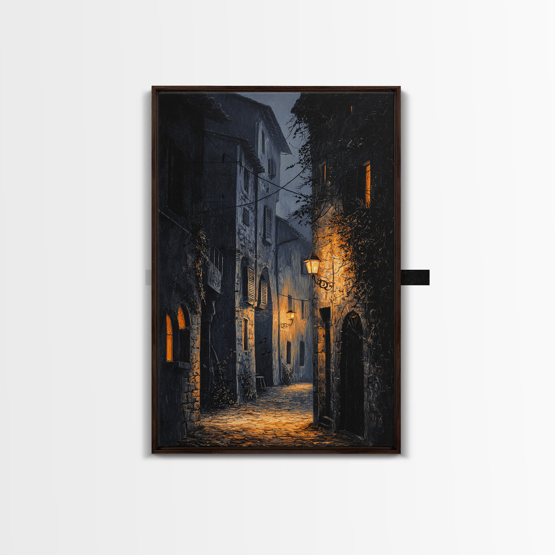 The Town Where Shadows Live, Vertical Wall Art, Dark Fantasy Wall Art, Canvas Print, Halloween Wall Decor, Gothic Home Decor