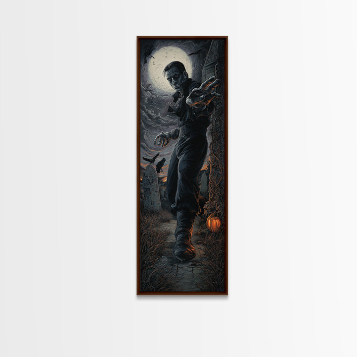 The Last House At The World'S Edge, Tall Narrow Wall Art, Macabre Wall Art, Framed Canvas Print, Halloween Wall Decor, Gothic Home Decor