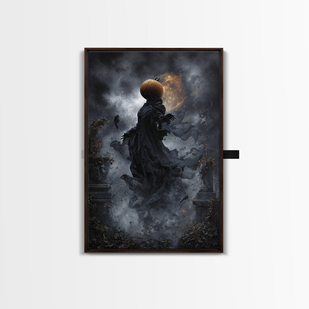 Halloween On Another Planet, Vertical Wall Art, Dark Halloween Decor, Canvas Print, Halloween Wall Decor, Gothic Home Decor
