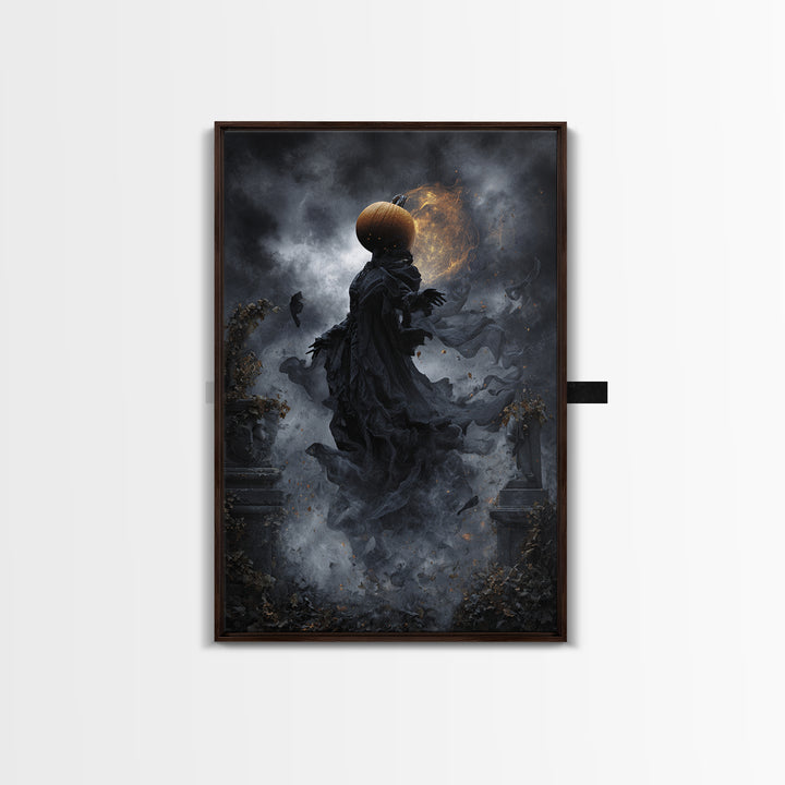 Halloween On Another Planet, Vertical Wall Art, Dark Halloween Decor, Canvas Print, Halloween Wall Decor, Gothic Home Decor