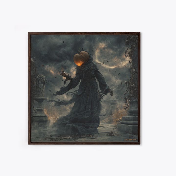 Halloween On Another Planet, Square Wall Art, Dark Halloween Decor, Canvas Print, Halloween Wall Decor, Gothic Home Decor, Spooky Wall Decor