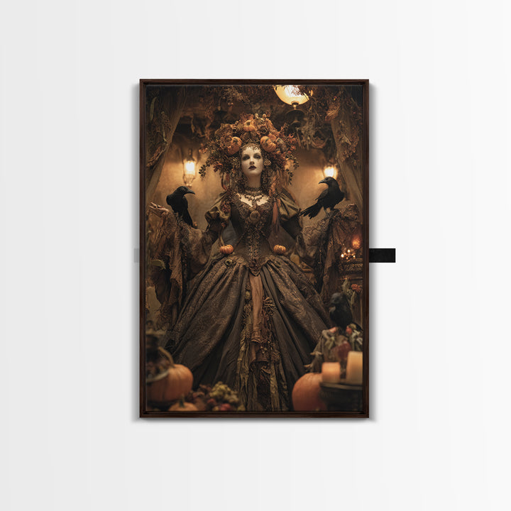 The Personification Of October, Vertical Wall Art, Dark Halloween Decor, Canvas Print, Halloween Wall Decor, Gothic Home Decor