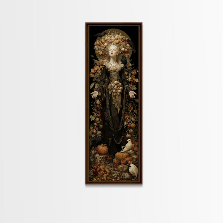 The Personification Of October, Tall Narrow Wall Art, Dark Fantasy Wall Art, Canvas Print, Halloween Wall Decor, Gothic Home Decor