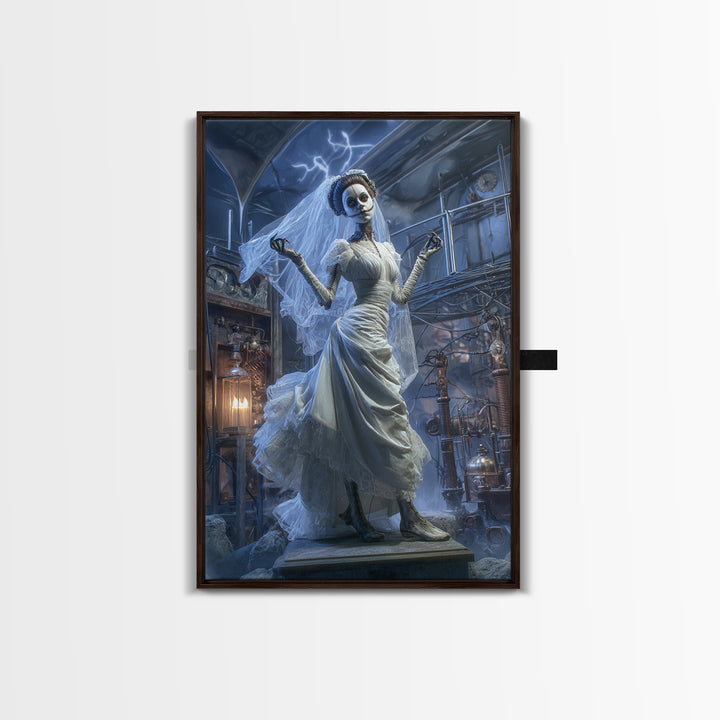 The Stitched Bride Of Thunder Hall, Vertical Wall Art, Spooky Home Decor, Canvas Print, Halloween Wall Decor, Gothic Home Decor