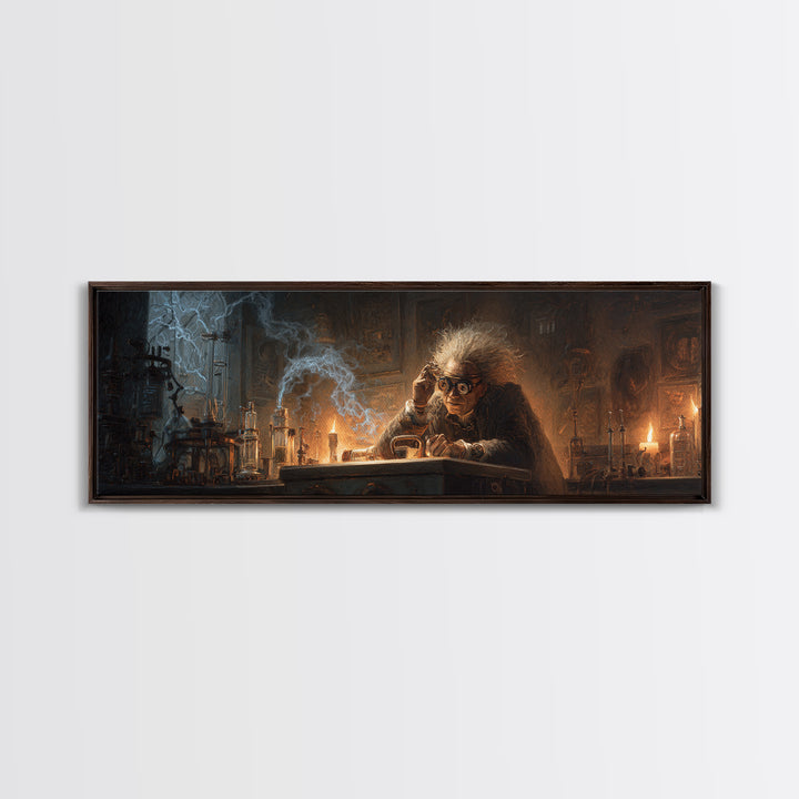 Doctor Vesper'S Resurrection Engine, Extra Wide Wall Art, Spooky Home Decor, Canvas Print, Halloween Wall Decor, Gothic Home Decor