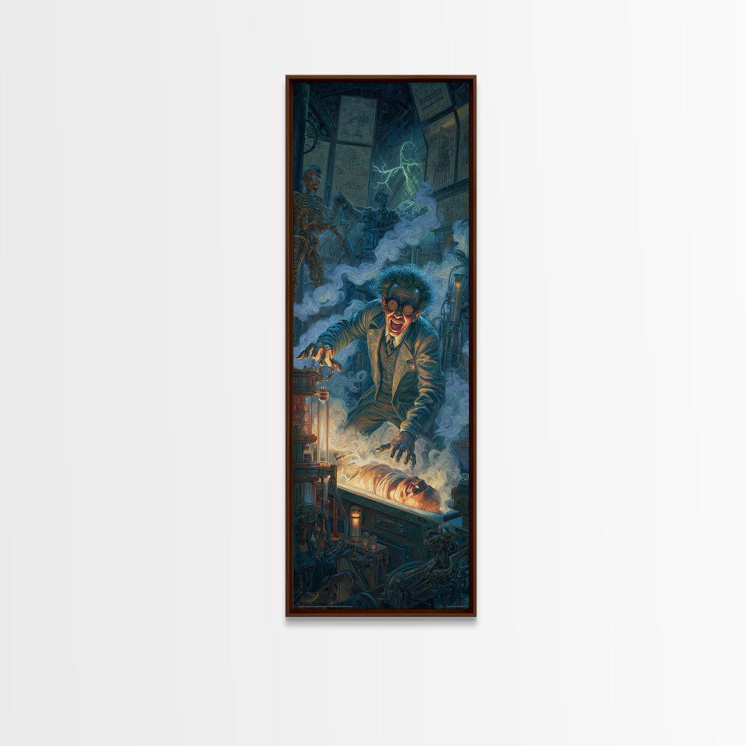Doctor Vesper'S Resurrection Engine, Tall Narrow Wall Art, Spooky Home Decor, Canvas Print, Halloween Wall Decor, Gothic Home Decor