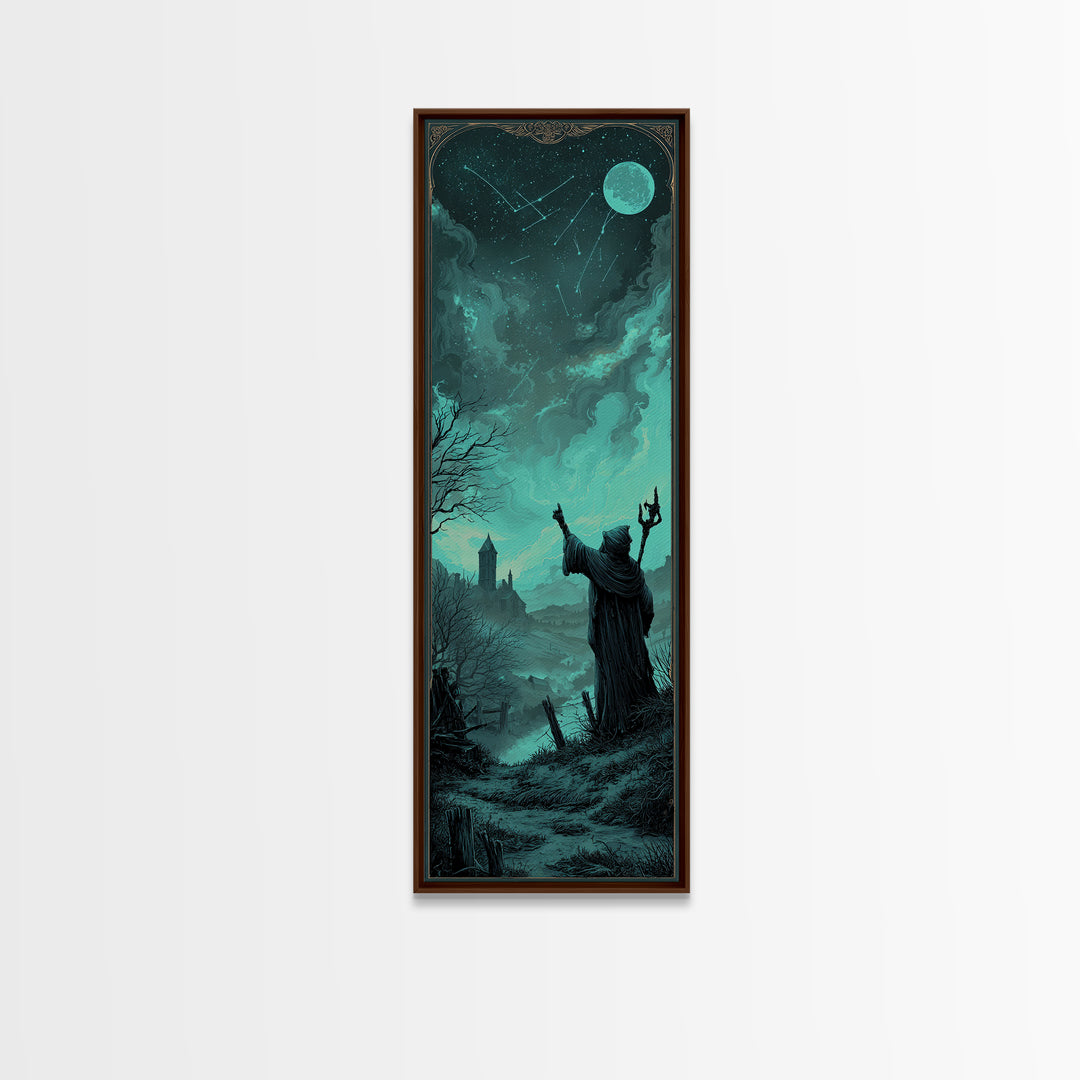 The Star-Seer Of Black Dunwich, Tall Narrow Wall Art, Cosmic Horror Wall Art, Canvas Print, Halloween Wall Decor, Gothic Home Decor