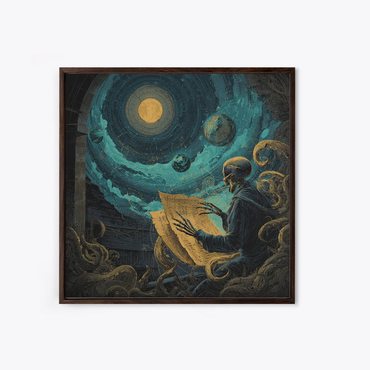 The Astronomer Of The Hollow Sky, Square Wall Art, Cosmic Horror Wall Art, Canvas Print, Halloween Wall Decor, Gothic Home Decor