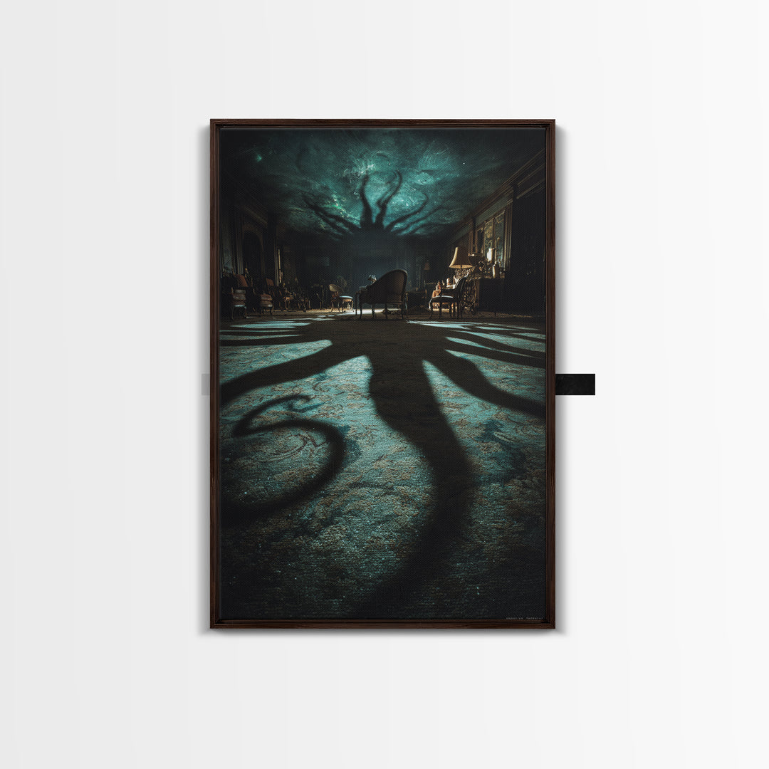 The Crawler Beneath The Floor Of Stars, Vertical Wall Art, Gothic Horror Wall Art, Canvas Print, Halloween Wall Decor, Gothic Home Decor