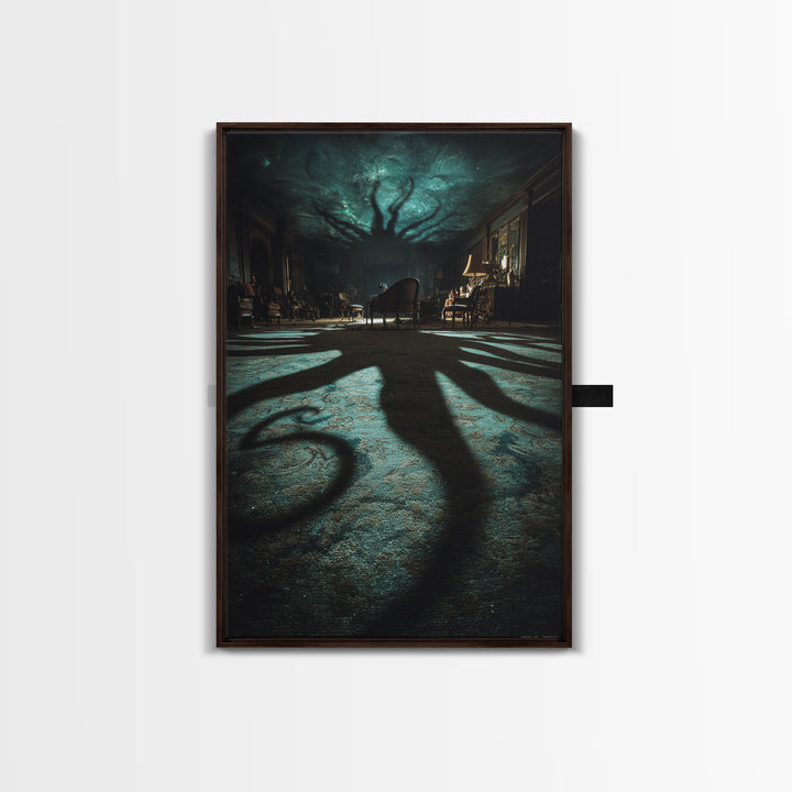 The Crawler Beneath The Floor Of Stars, Vertical Wall Art, Gothic Horror Wall Art, Canvas Print, Halloween Wall Decor, Gothic Home Decor