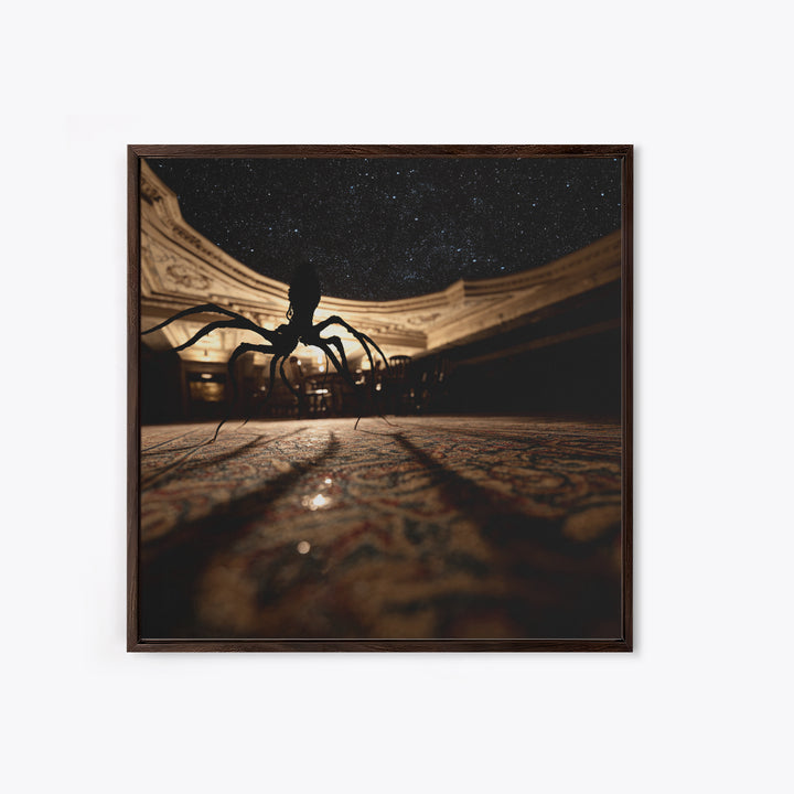 The Crawler Beneath The Floor Of Stars, Square Wall Art, Haunted Gothic Art, Canvas Print, Halloween Wall Decor, Gothic Home Decor
