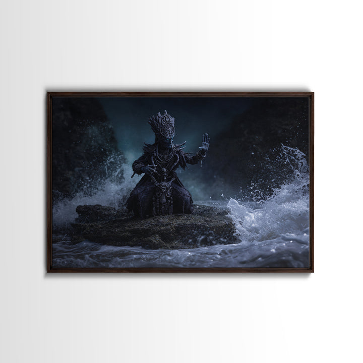 The Keeper Of The Black Reef Key, Landscape Wall Art, Spooky Home Decor, Canvas Print, Halloween Wall Decor, Gothic Home Decor